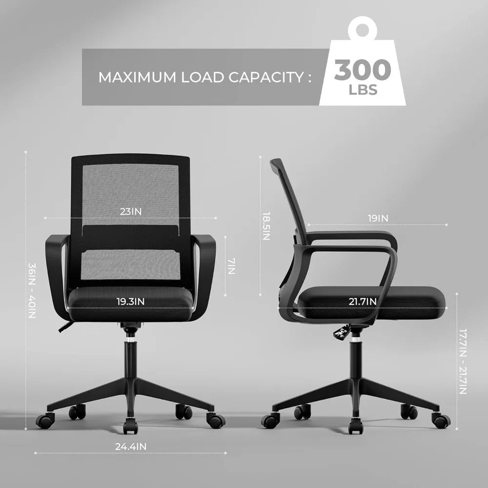 SUKIDA Mid-Back Upholstery Mesh Office Chair