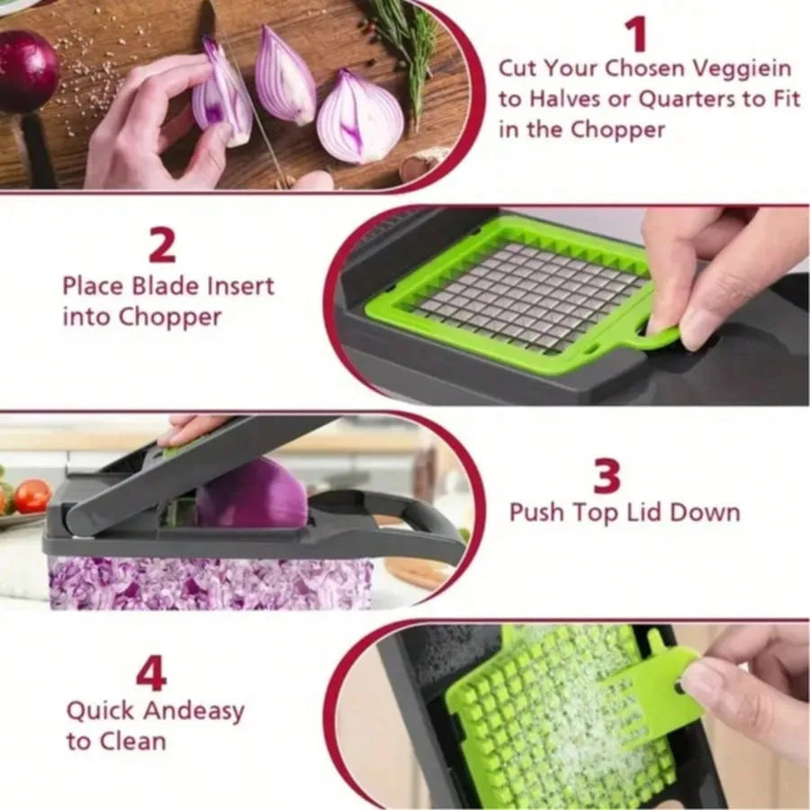 6-in-1 Vegetable Chopper - Kitchen Mandolin Slicer.