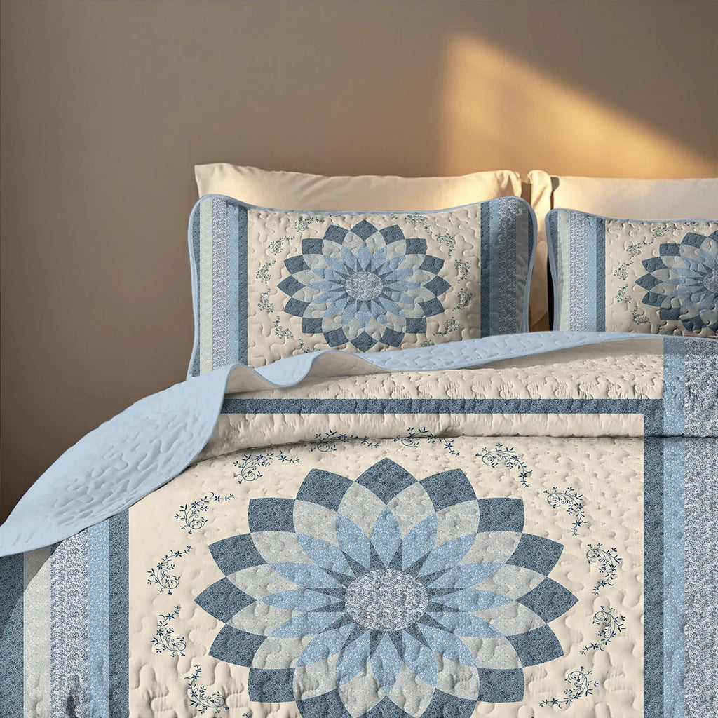 2/3-Piece Floral Printed Quilt Set