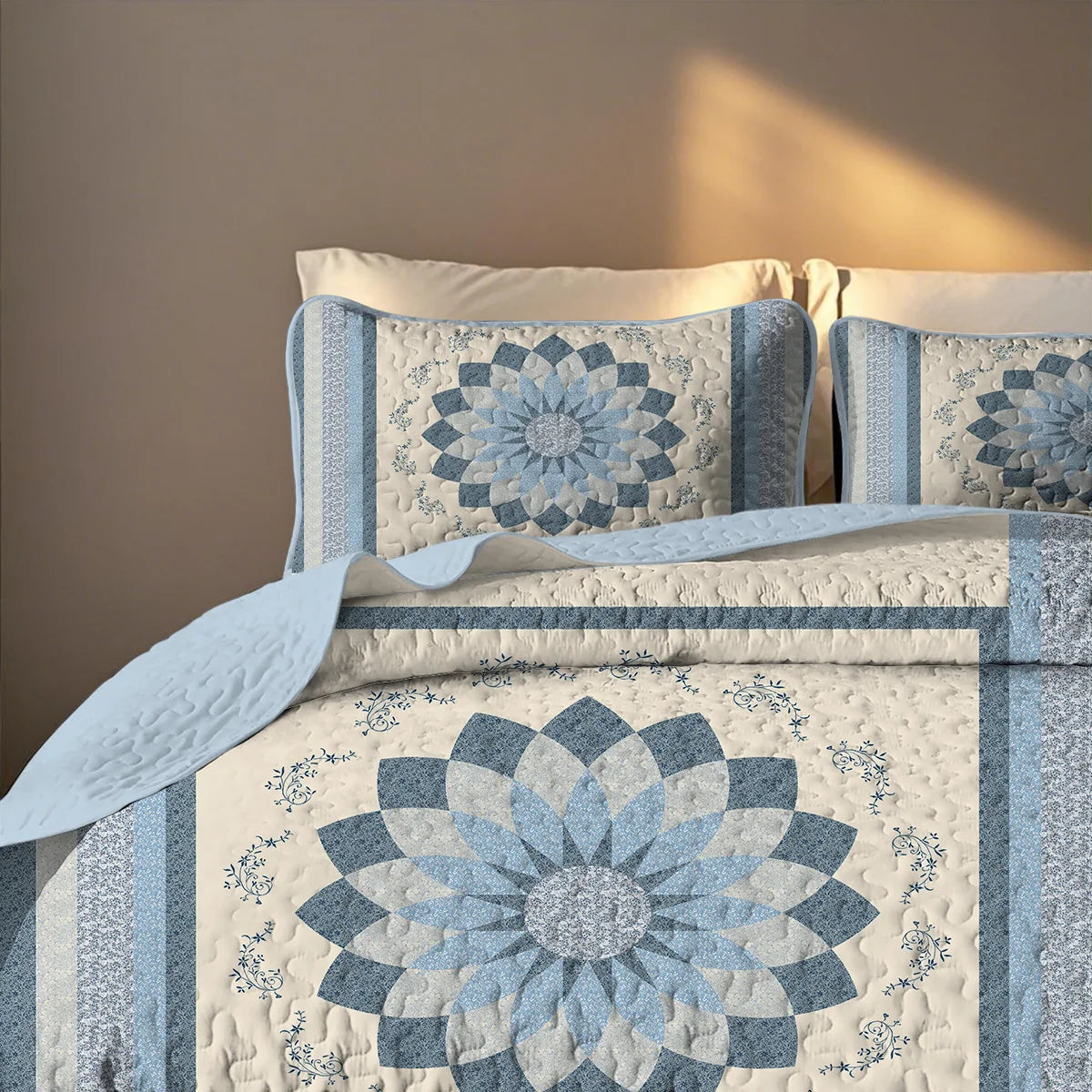 2/3-Piece Floral Printed Quilt Set