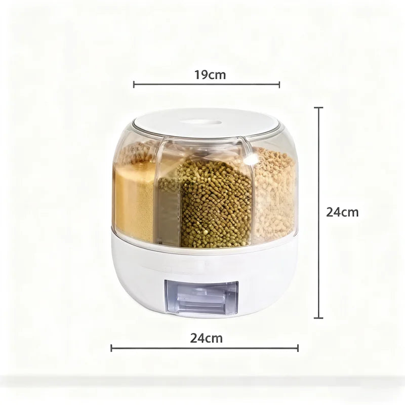360 Degree Rotating Rice Dispenser Sealed Dry Cereal