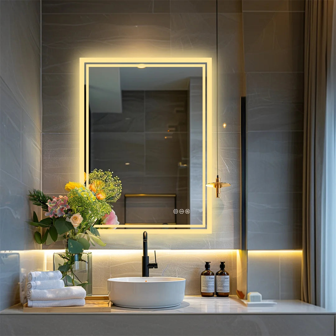 Illuminate LED Backlight Bathroom Mirror Frameless Dimmable.