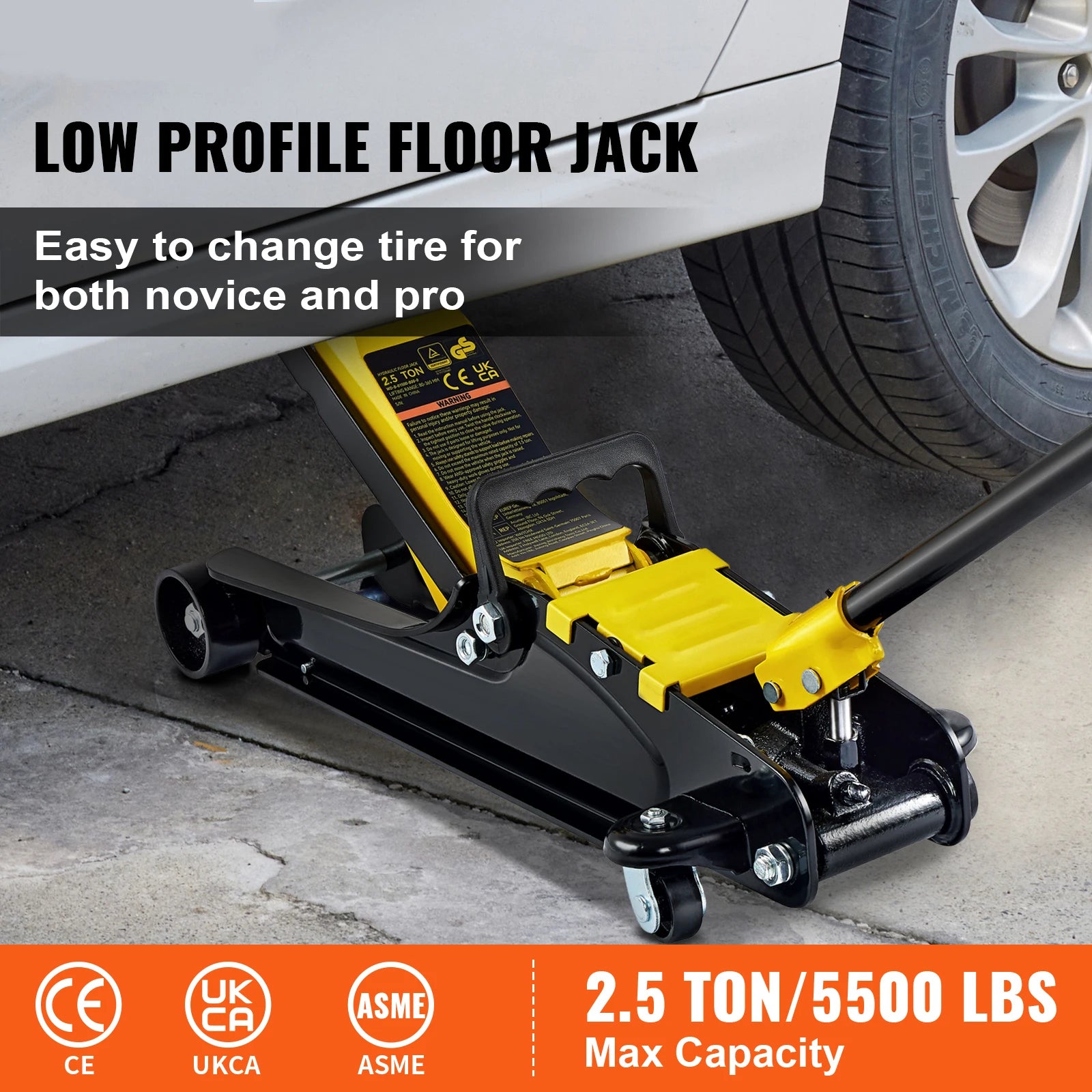 2.5T Floor Hydraulic Jack Pneumatic Low Profile Floor Jack