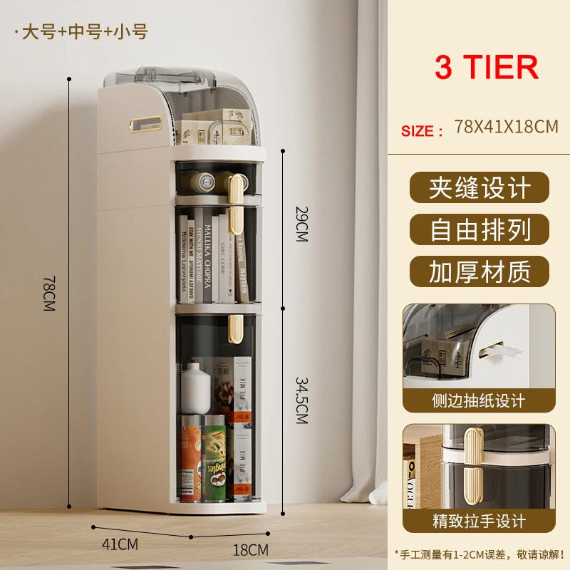 1 Piece Plastic 18Cm Narrow Size Gap Storage Cabinet.