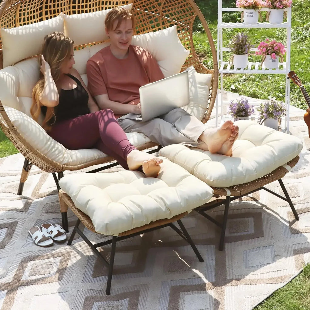 Indoor Outdoor Ottoman Set of 2,
