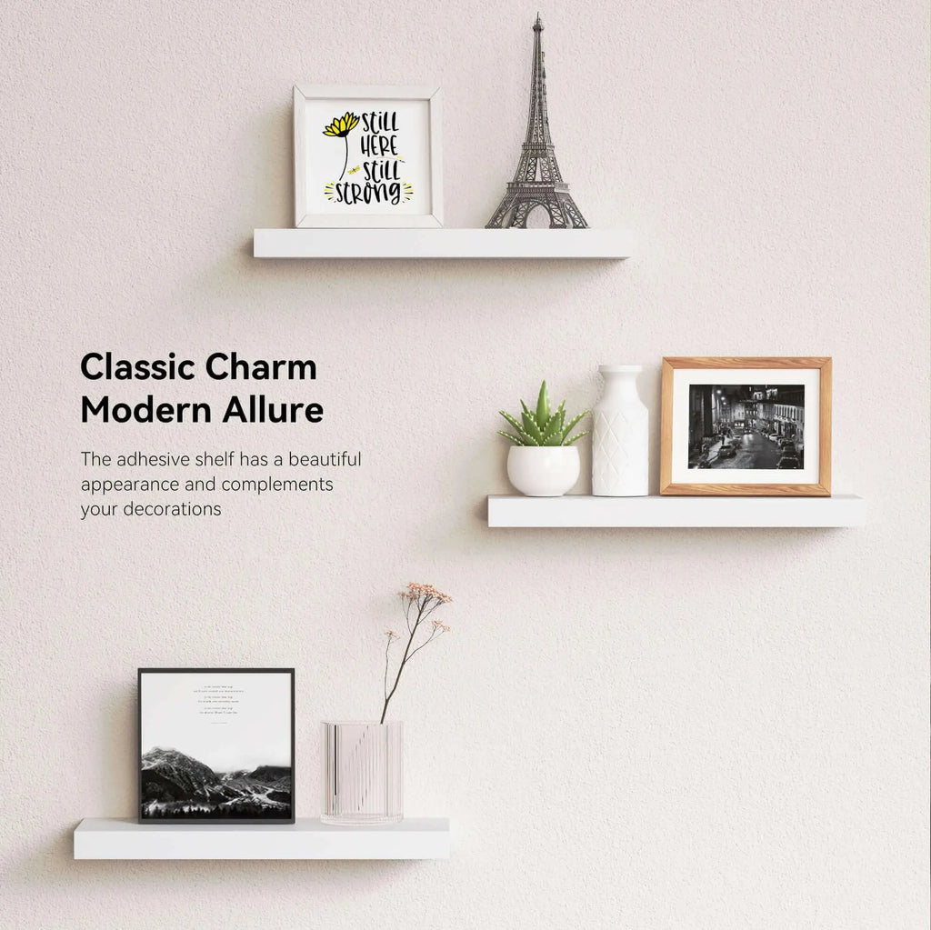 White 6Pcs Floating Shelves