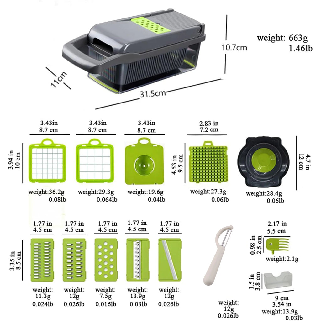16 x 1 Kitchen professional chopper-type slicer.