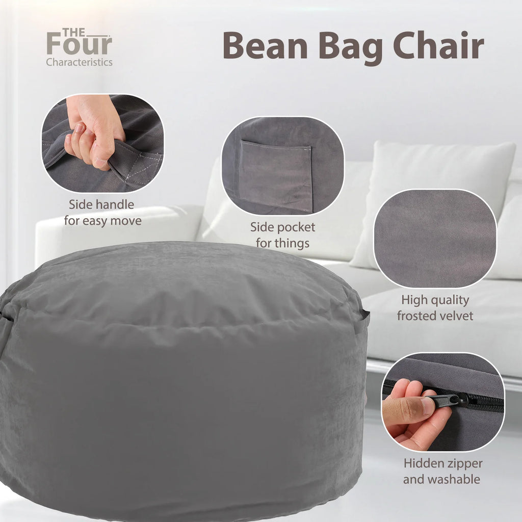 JHK Oversized 3/4FT Bean Bag Chair for Gaming Reading Lazy Sofa.