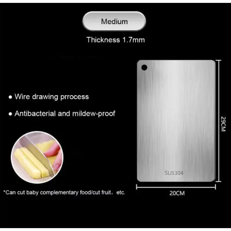 Titanium Alloy Cutting Board Heavy Duty Double Sided Kitchen Chopping Board for Meat Vegetables Cheese Durable Hygienic