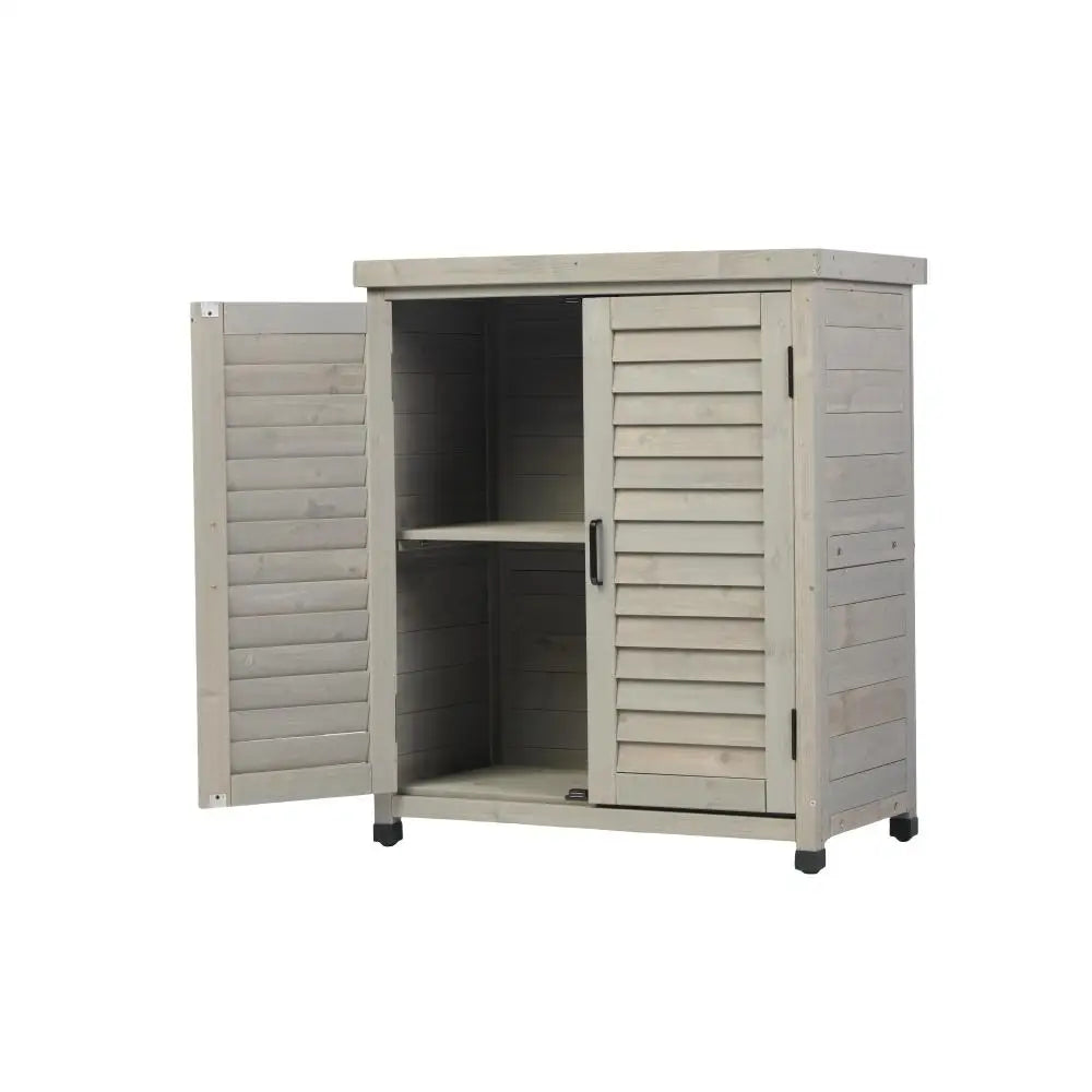 Storage Cabinet and Metal Table Top for Outdoor Patio