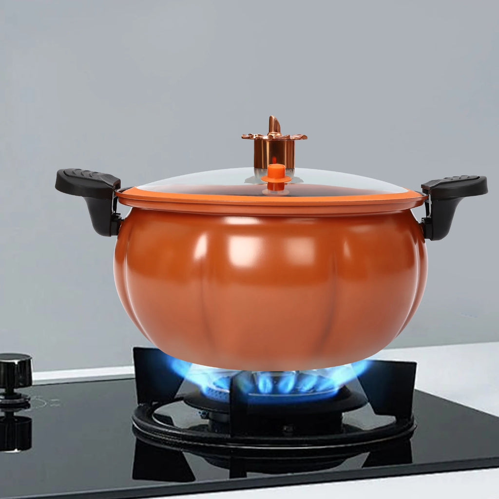 Micro Pressure Cooker,Pumpkin-Shaped Non-Stick Pressure Pot
