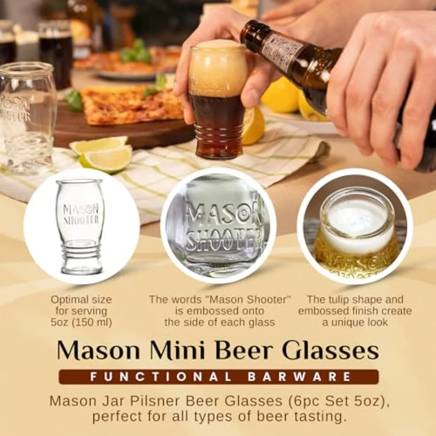 5 oz Mason Jar Pilsner Beer Glasses