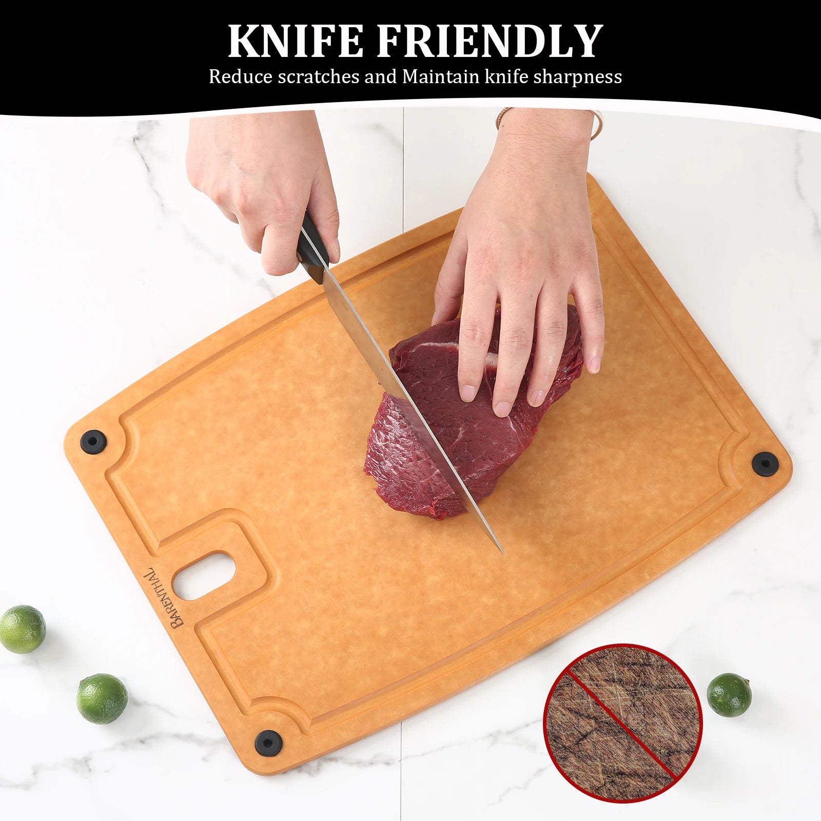 2pk Pine fiber Cutting Board Family Sized Durable Antibacterial Mildew Resistant Easy to Clean Dishwasher Safe