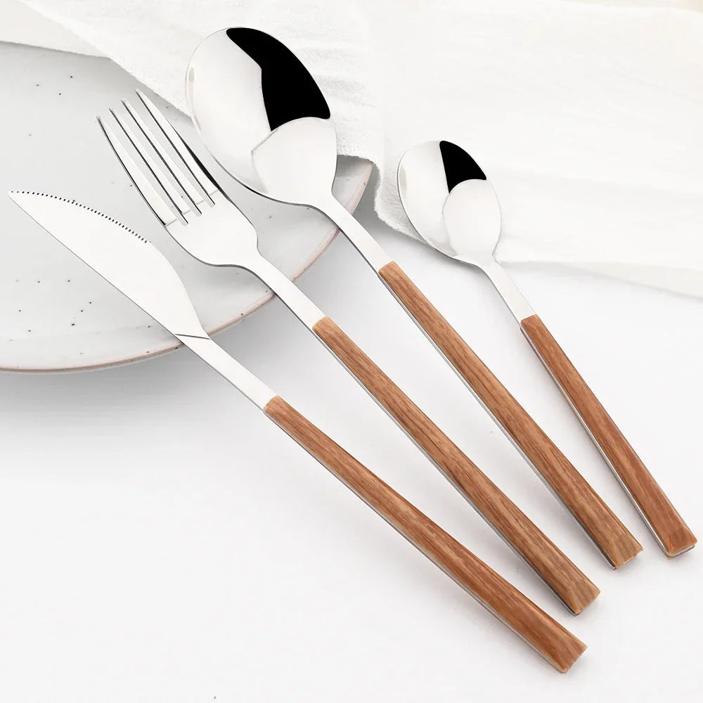 Wooden Handle Cutlery Set