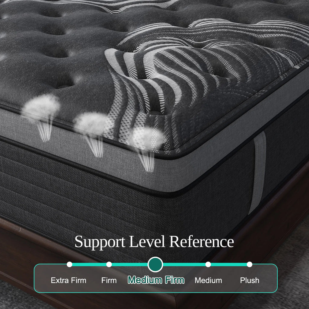 Gel Memory Foam Hybrid Pocket Spring Mattress Firm Motion