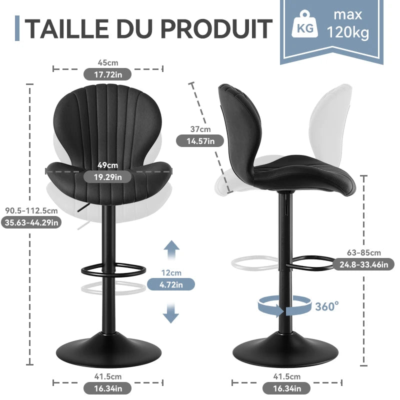 2pcs Bar Chair