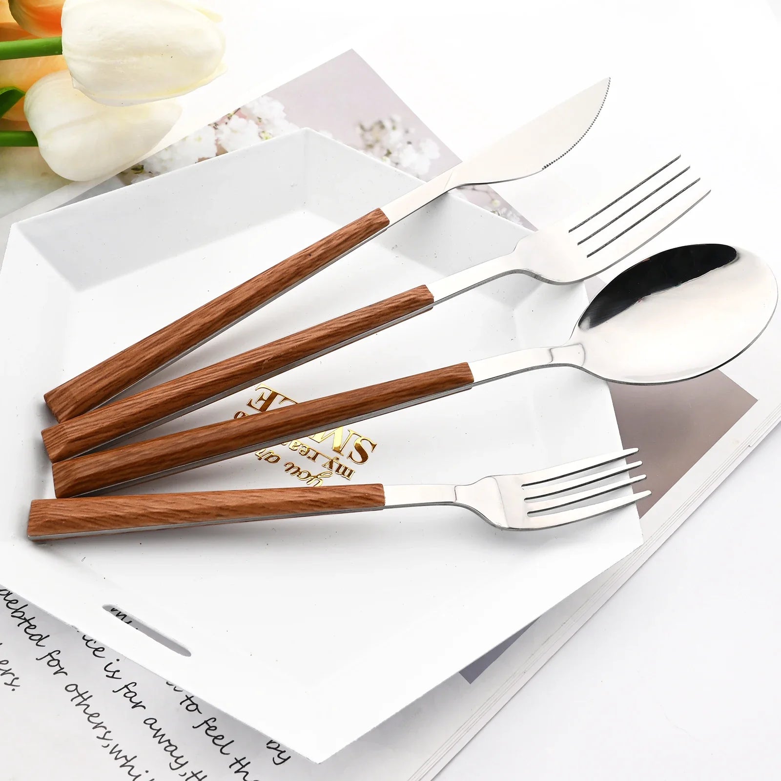 Wooden Handle Cutlery Set