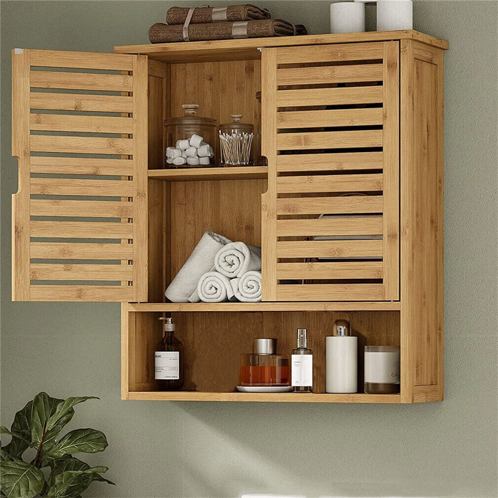 Natural Bamboo  Cabinet Wall Mounted