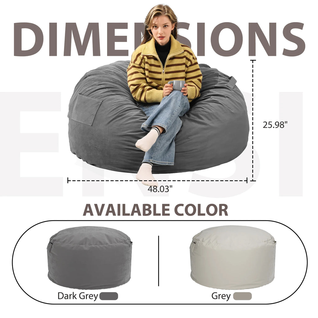 JHK Oversized 3/4FT Bean Bag Chair for Gaming Reading Lazy Sofa.