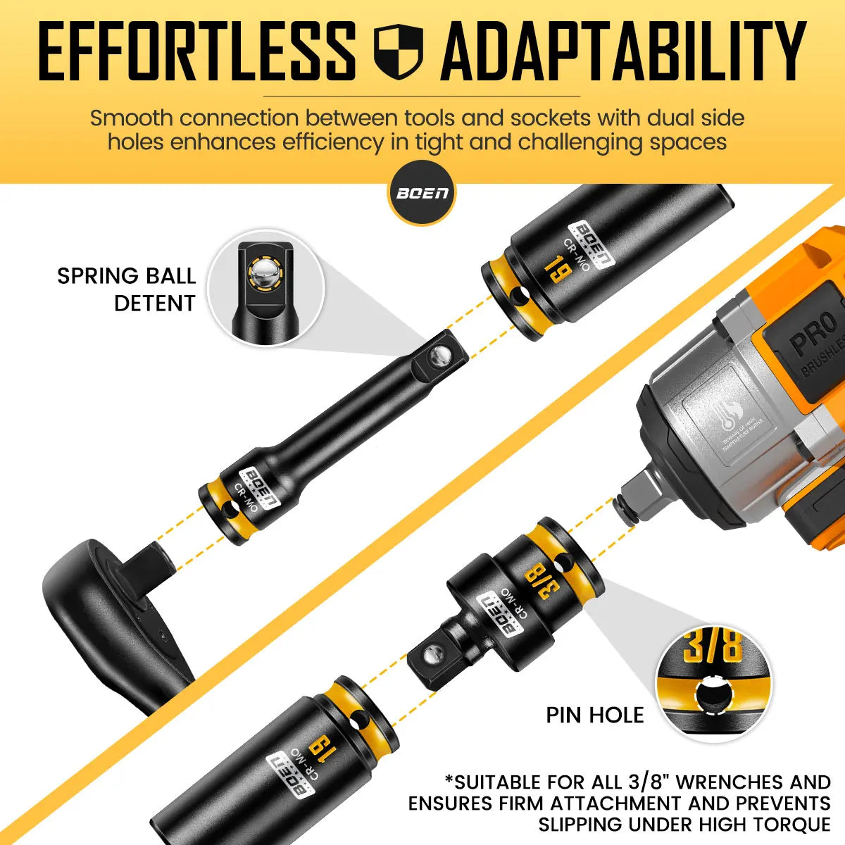 BOEN Pro 3/8" Drive Impact Socket Set