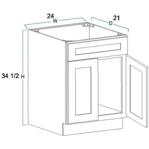 24" espresso finish bathroom vanity with shark sink base.