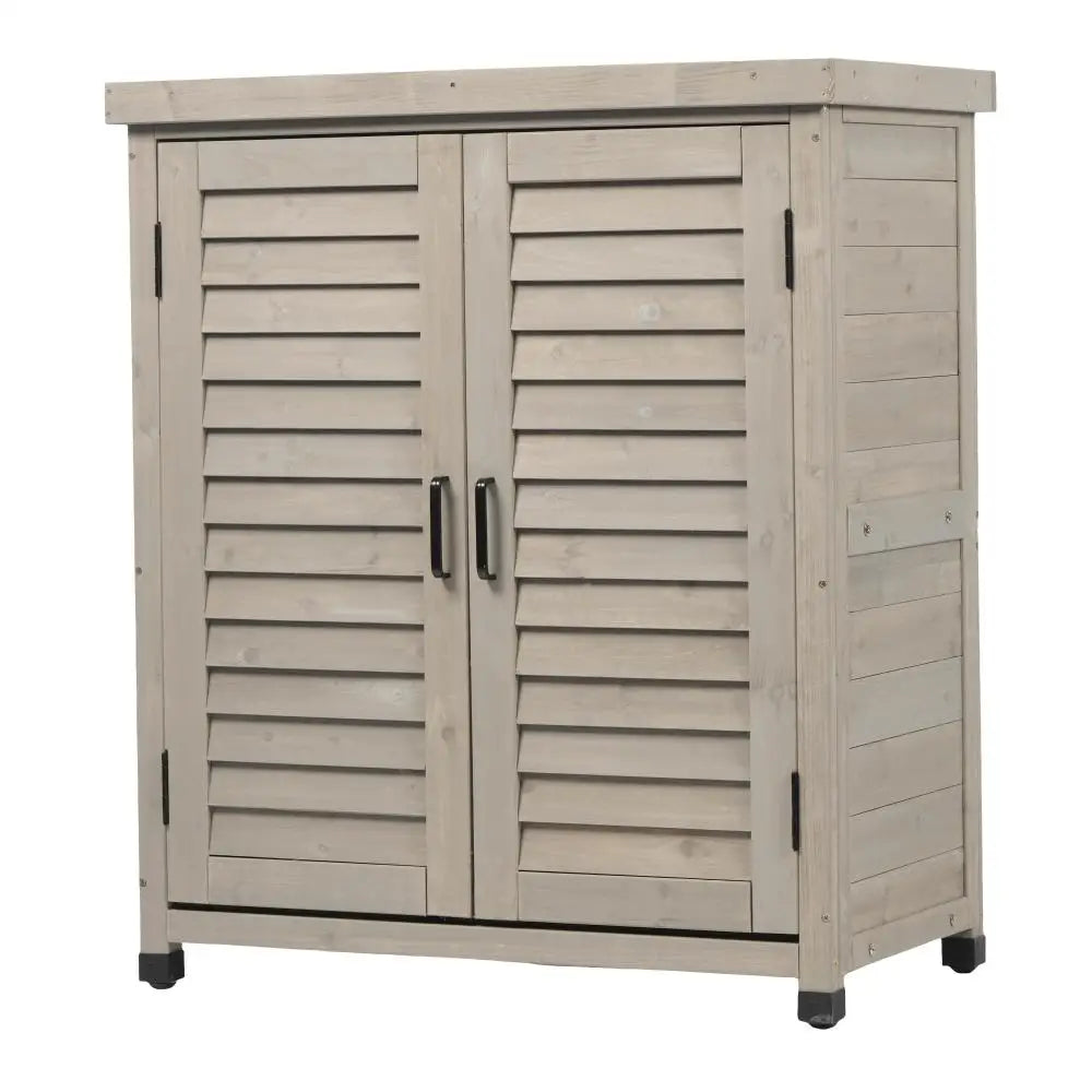 Storage Cabinet and Metal Table Top for Outdoor Patio