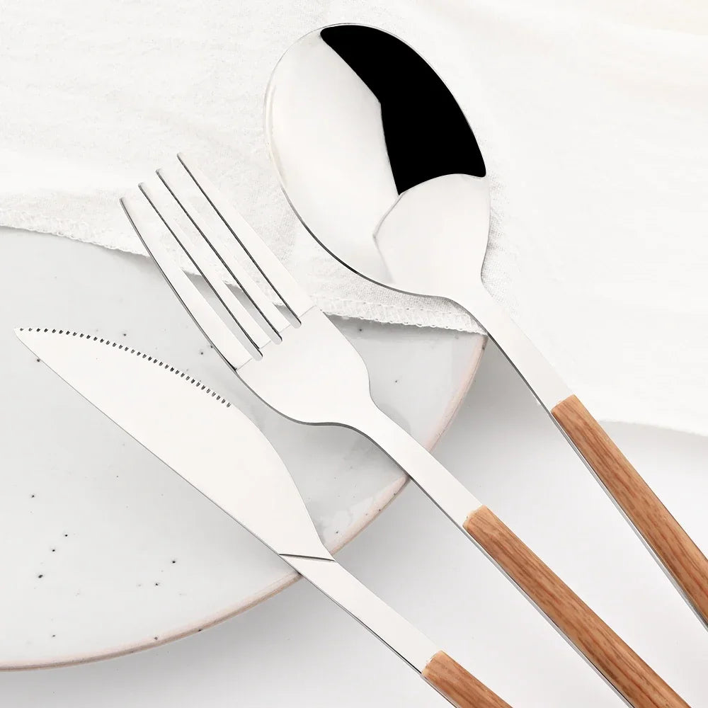 Wooden Handle Cutlery Set