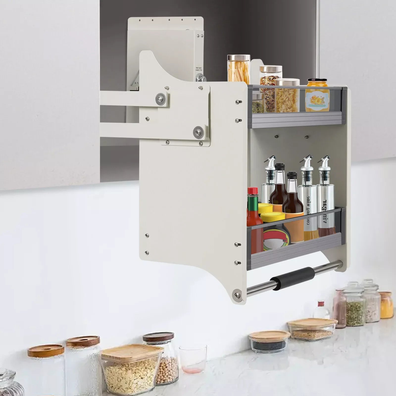 2-Tiers Kitchen Pull Down Shelf