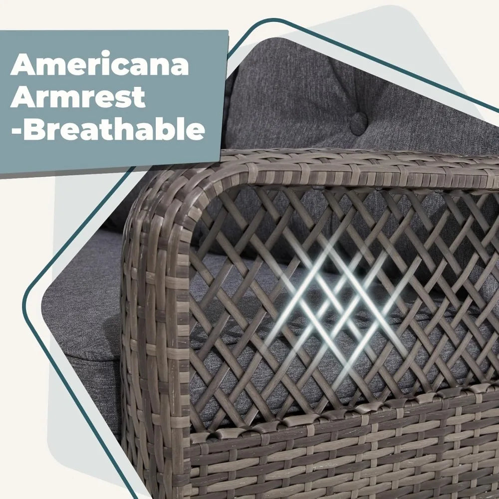 7 Pieces Patio Furniture Sets, Outdoor Dining Set.