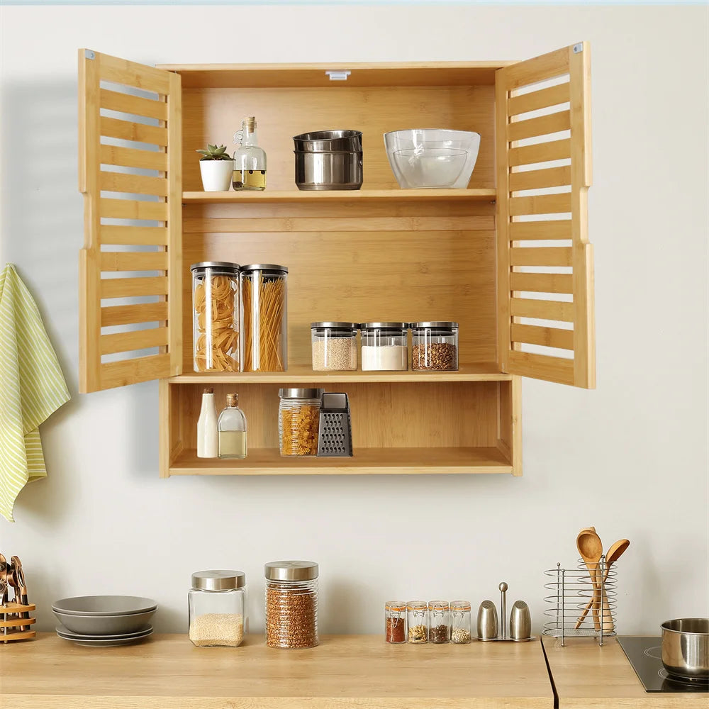Natural Bamboo  Cabinet Wall Mounted