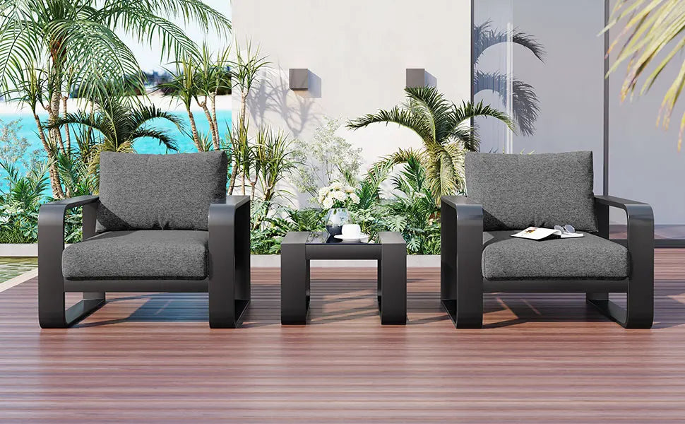 3-pieces Aluminum Frame Patio Furniture