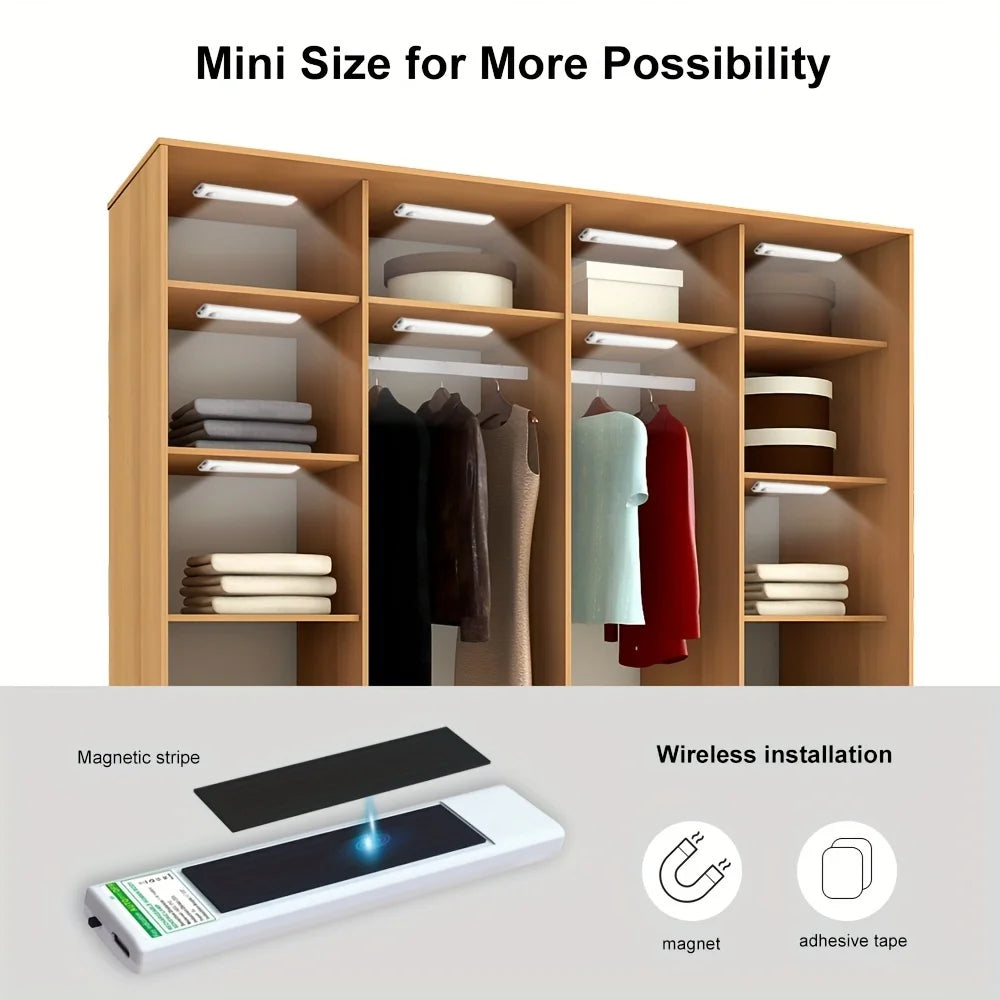6 Pack Motion Sensor Lights Ultra-Thin USB-C Rechargeable Battery Magnetic