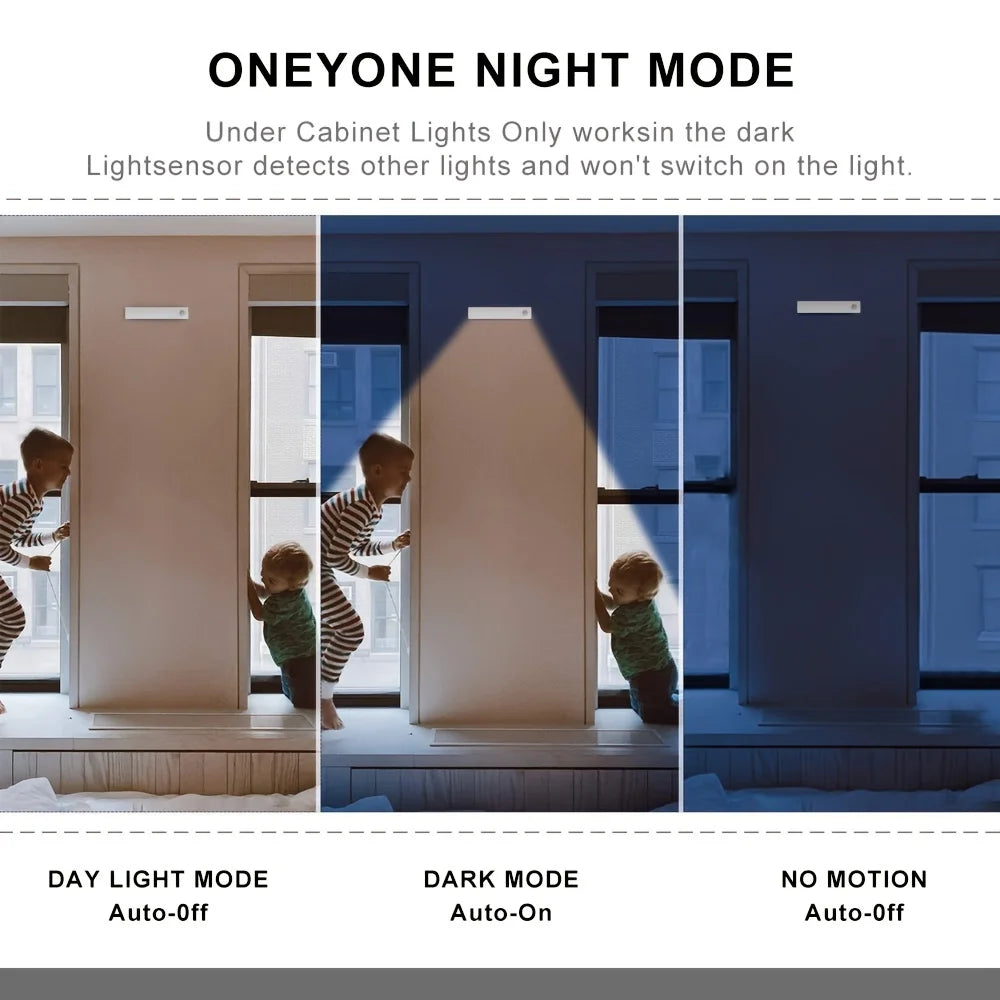 6 Pack Motion Sensor Lights Ultra-Thin USB-C Rechargeable Battery Magnetic