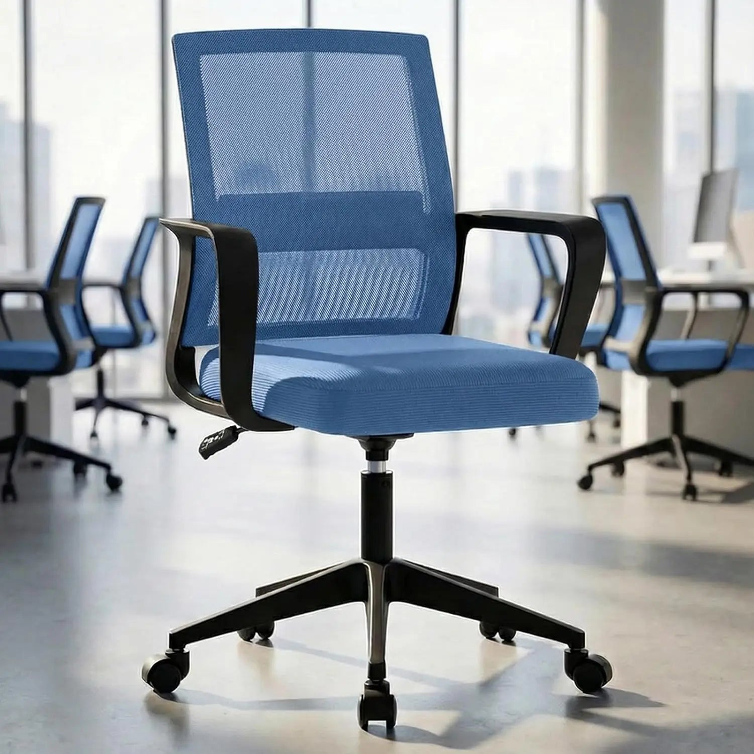 SUKIDA Mid-Back Upholstery Mesh Office Chair