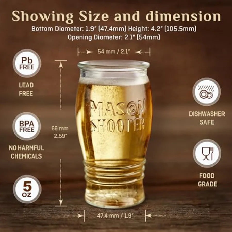 5 oz Mason Jar Pilsner Beer Glasses