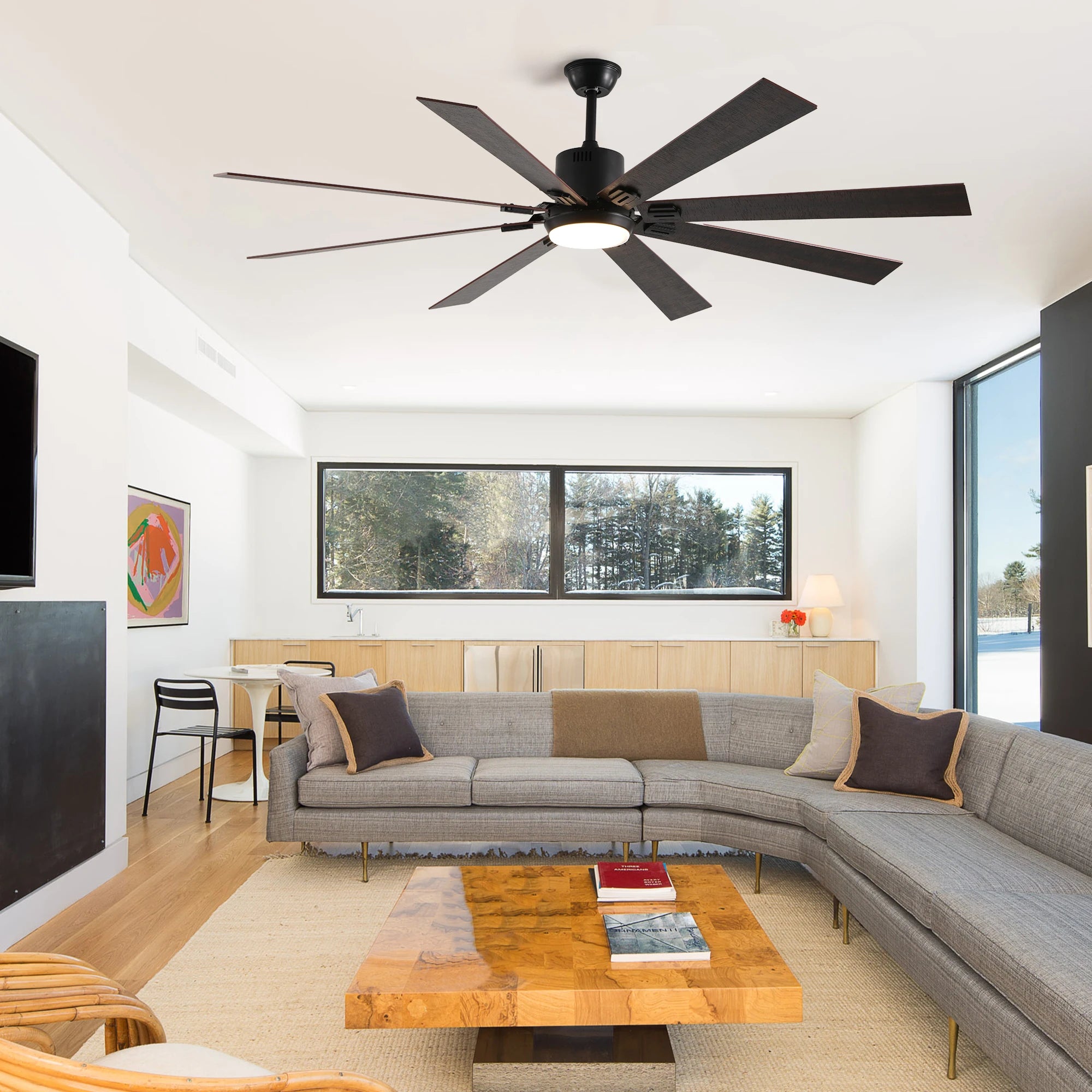 72 Inch Large Diameter Black Ceiling Fan