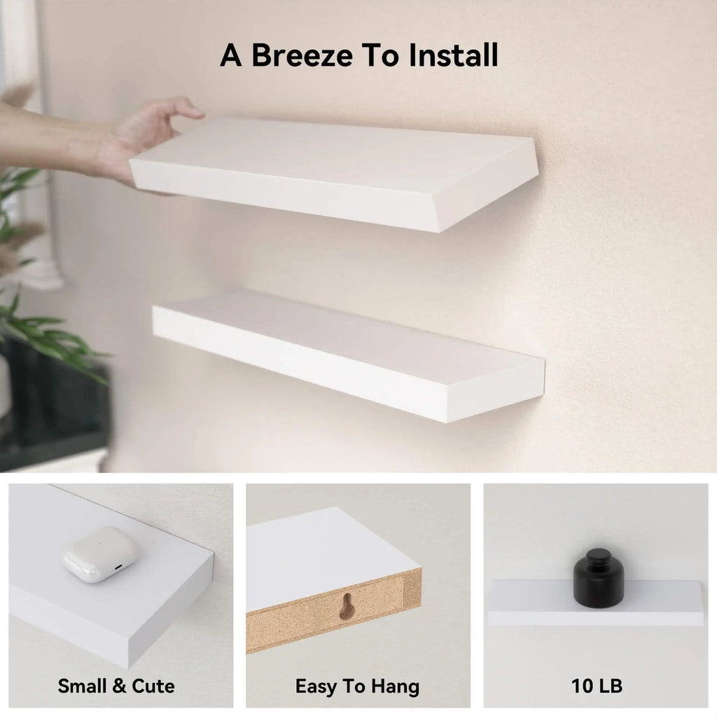 White 6Pcs Floating Shelves