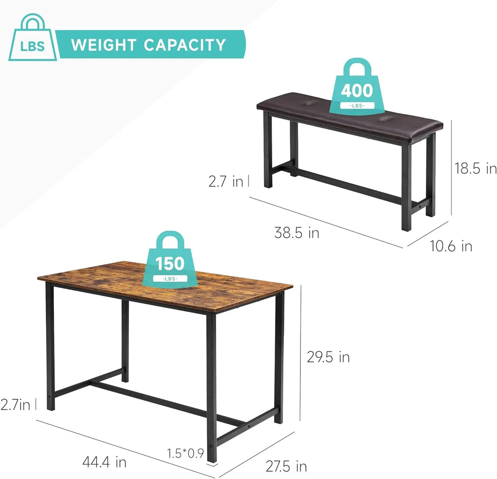 Brown Dining Table Set for 4