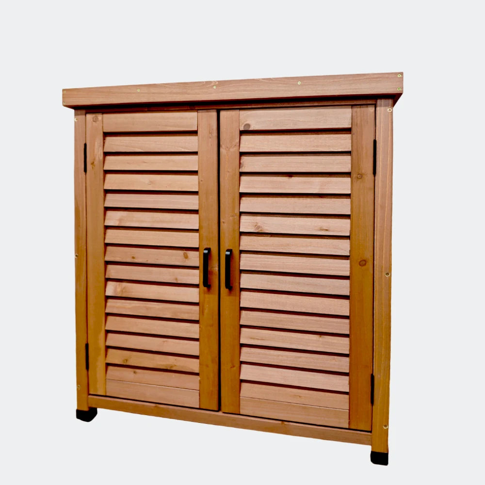 Storage Cabinet and Metal Table Top for Outdoor Patio